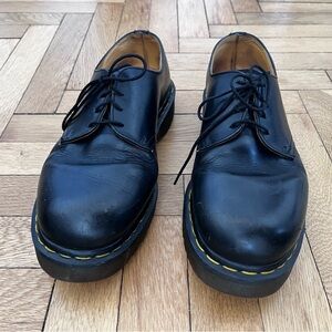 Classic Doc Marten’s black leather unisex shoes
